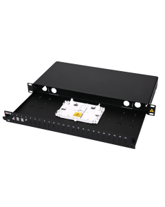 Przełącznica panelowa PSP-EE-G21-1U, 24 porty SC/E2 simplex, 1 uchylna kasetka z pokrywką, stal, RAL9005