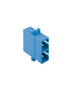 Adapter, H+S, SC/PC, SM, duplex, flansza, zatrzaski, niebieski