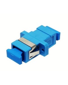 Adapter, FCA, SC/PC, SM, simplex, bez flanszy, zatrzaski, niebieski