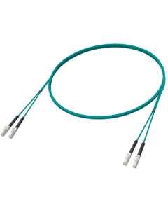 Patchcord duplex, CONNECTICO, LC/PC-SC/PC, MM G50/125 OM3, LSOH, śr. 2,0mm, 1m, turkusowy