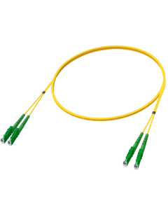 Patchcord duplex, FCA, E2000/APC-E2000/APC, SM 9/125 G.652D, Standard, LSOH, śr. 2,0mm, 1m, żółty